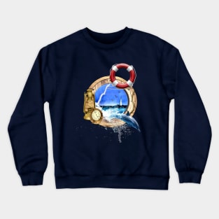 Sailing Sea Life Crewneck Sweatshirt